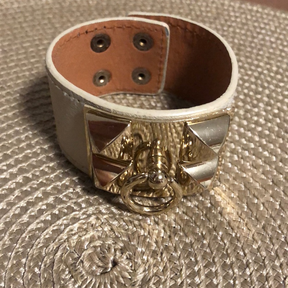 Gold and Cream Studded Bracelet